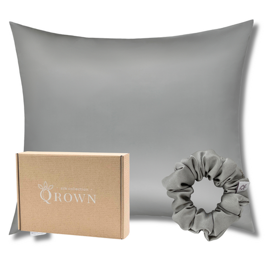 Qrown® Hodvábna obliečka na vankúš 40x60 cm – 22 momme morušový hodváb s hodvábnou gumičkou