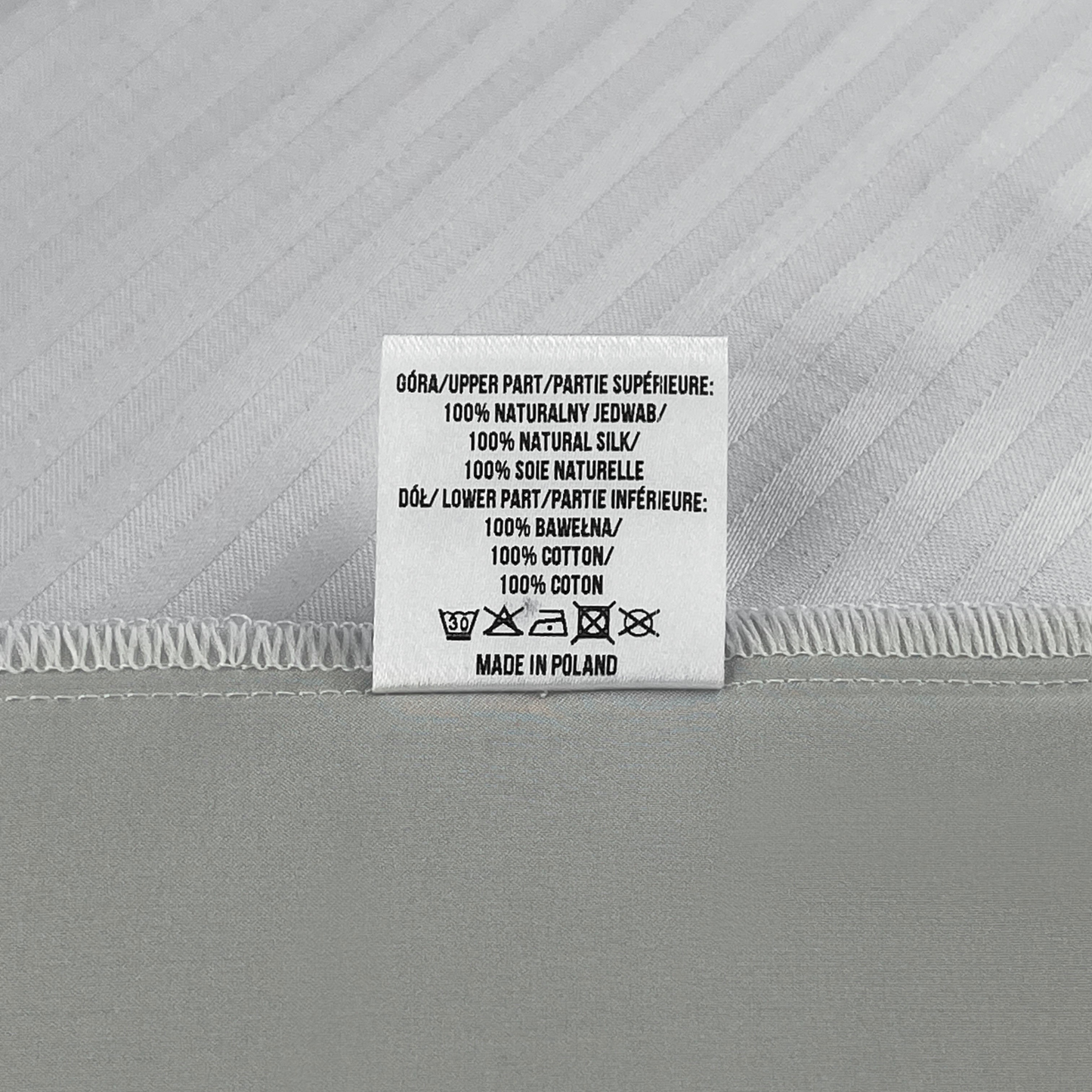 Qrown® hodvábna obliečka na vankúš 50x50 cm – 22 momme morušový hodváb, bavlnená zadná strana