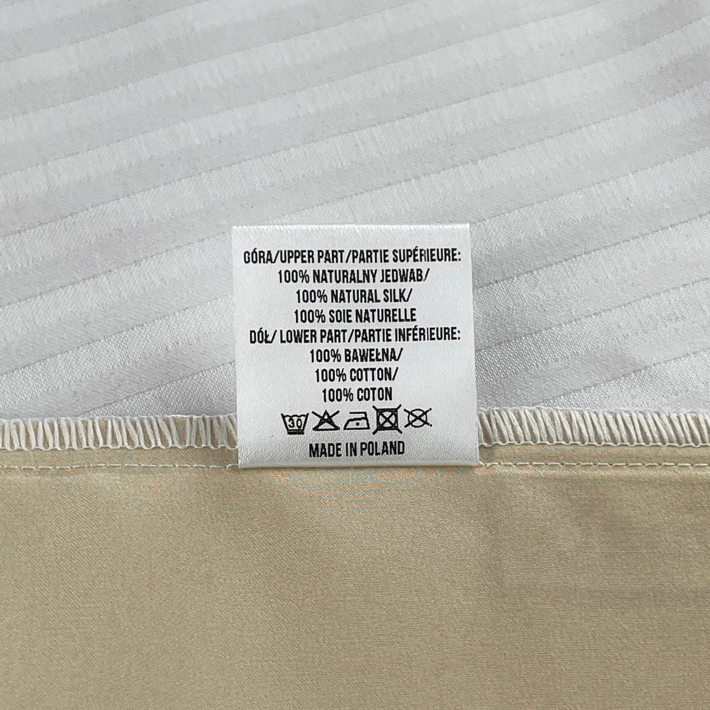 Qrown® hodvábna obliečka na vankúš 50x50 cm – 22 momme morušový hodváb, bavlnená zadná strana