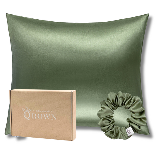Qrown® Hodvábna obliečka na vankúš 70x90 cm – 22 momme morušový hodváb s hodvábnou gumičkou