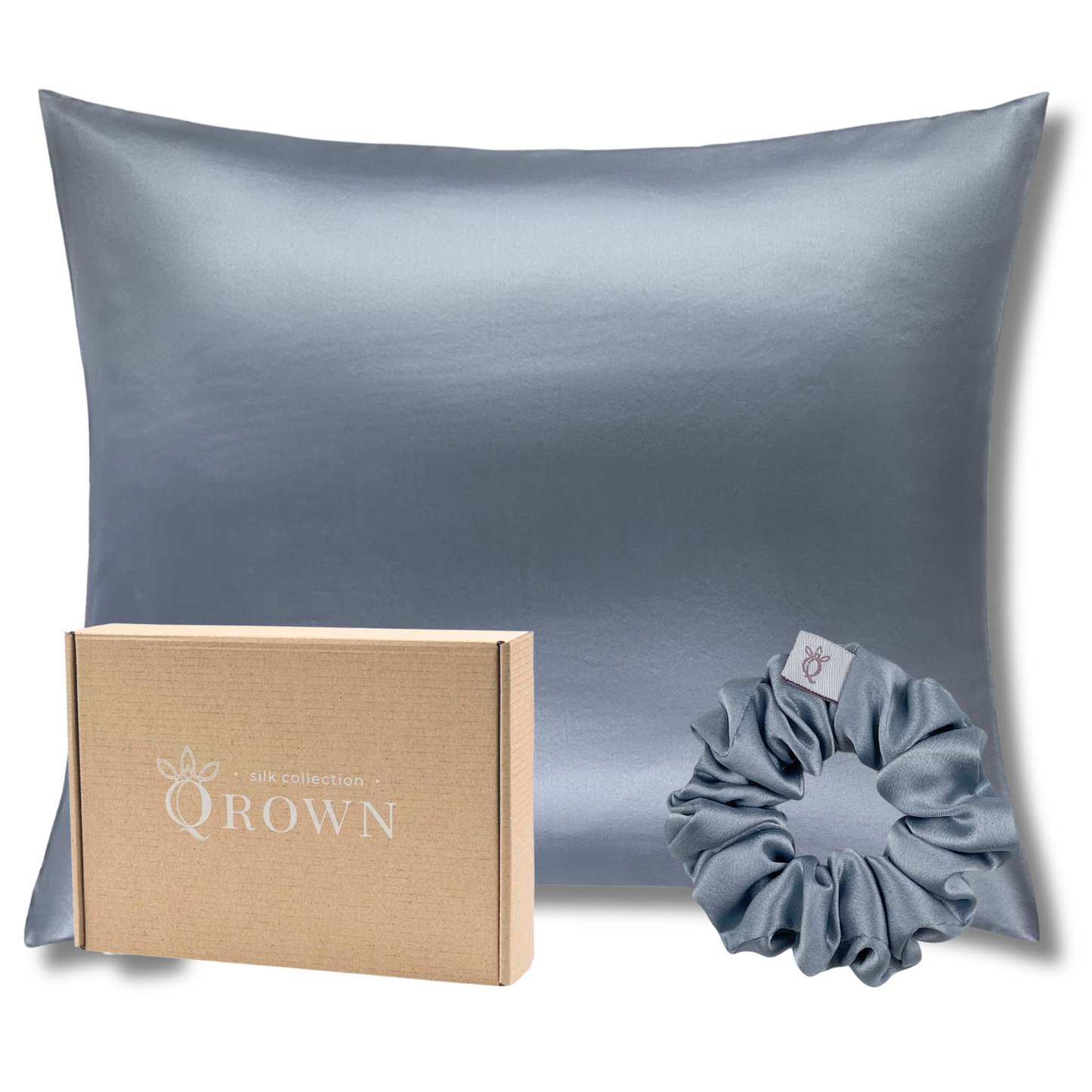 Qrown® Hodvábna obliečka na vankúš 50x60 cm – 22 momme morušový hodváb s hodvábnou gumičkou