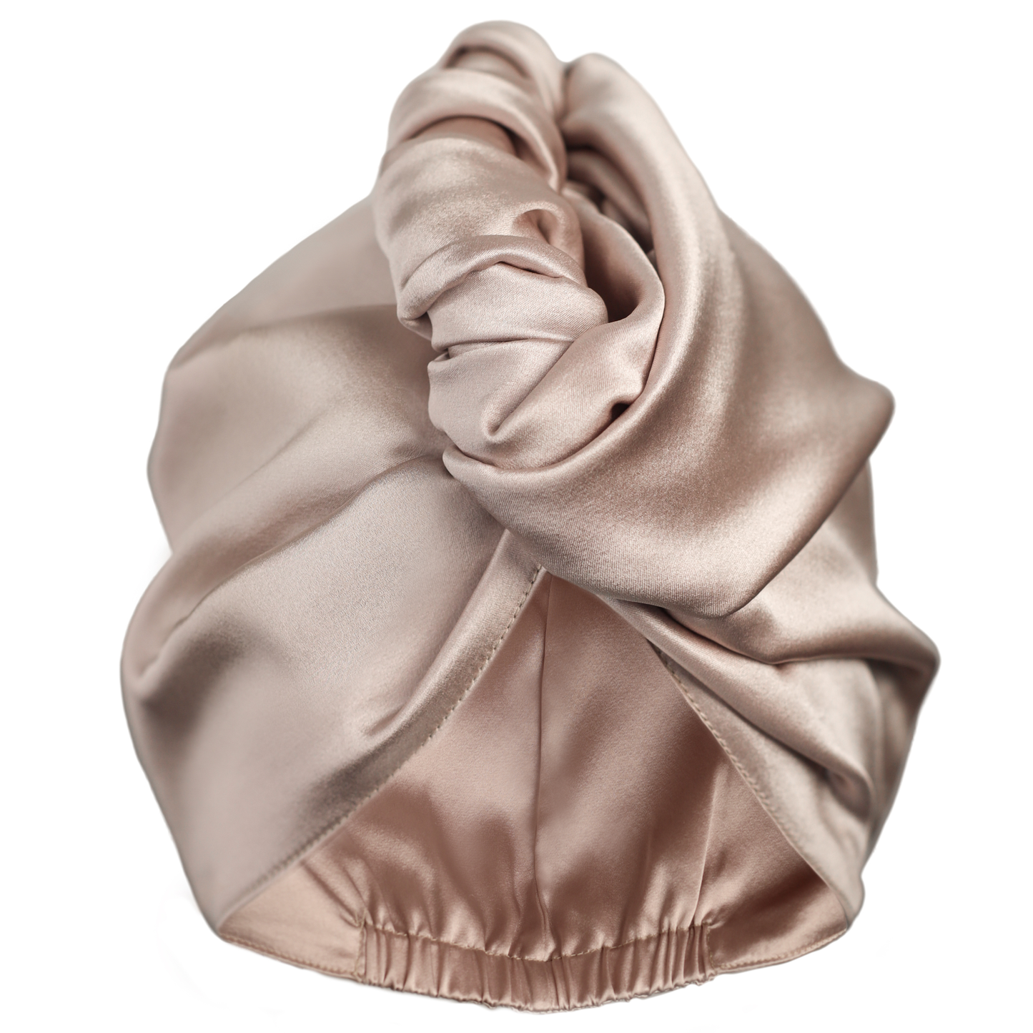 Qrown® hodvábny turban uterák na vlasy – Champagne
