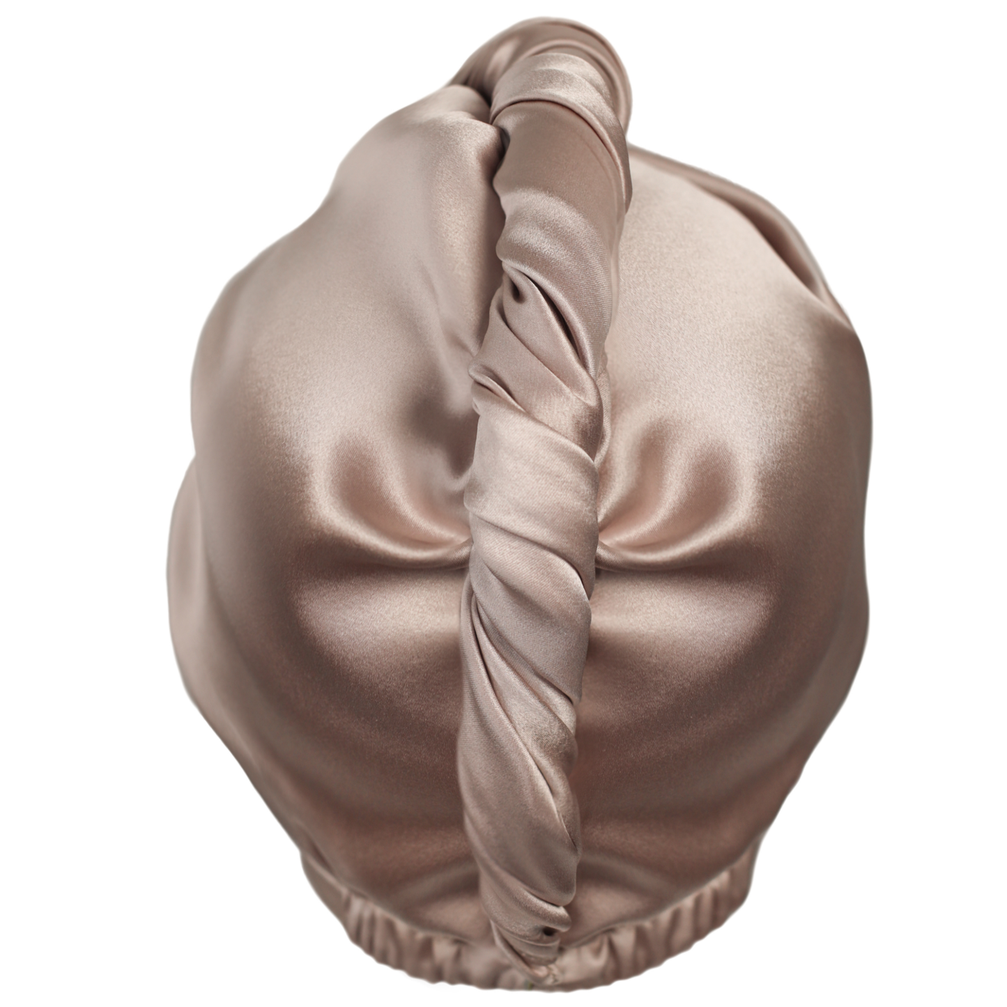 Qrown® hodvábny turban uterák na vlasy – Champagne