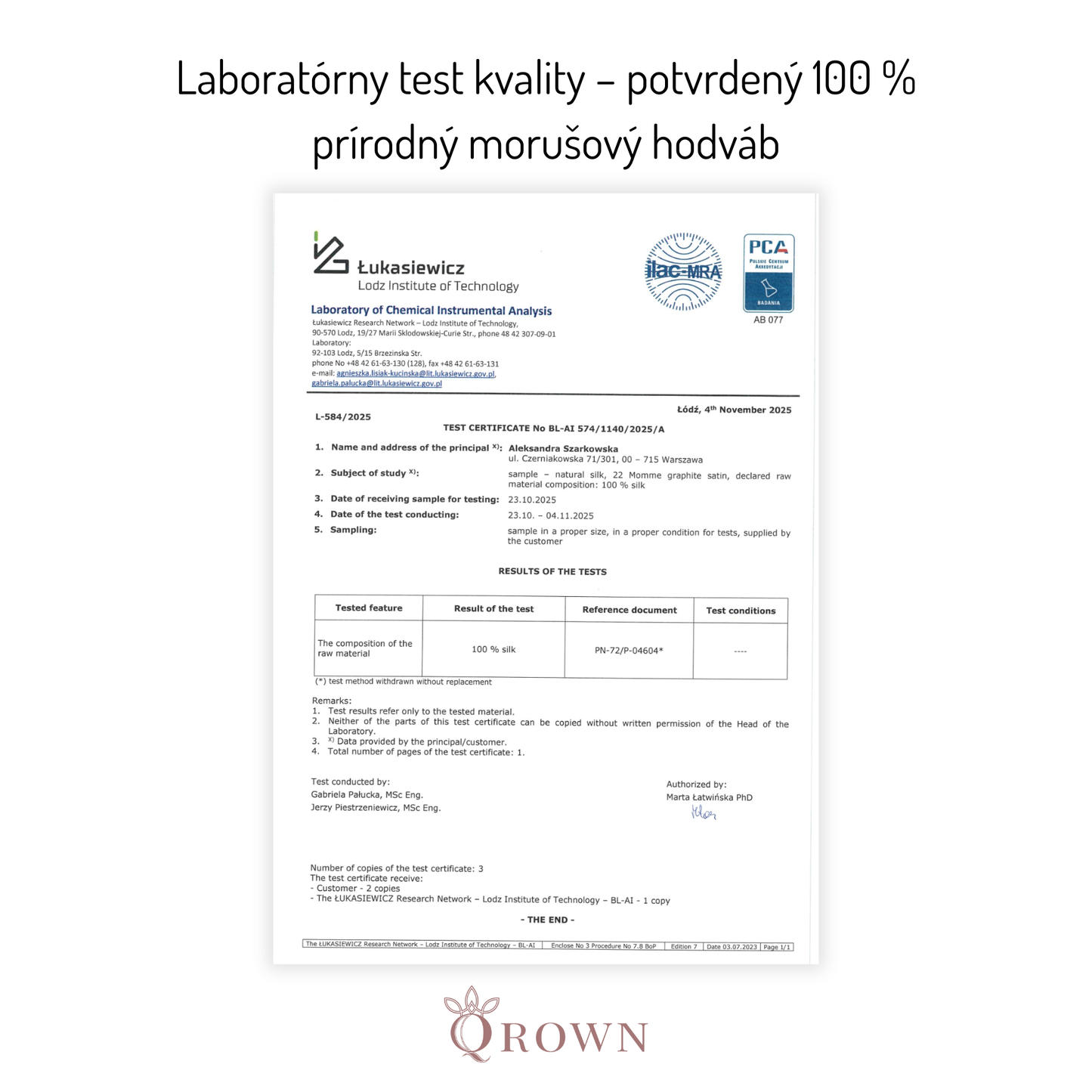 Qrown® Hodvábna obliečka na vankúš 40x40 cm – 22 momme morušový hodváb