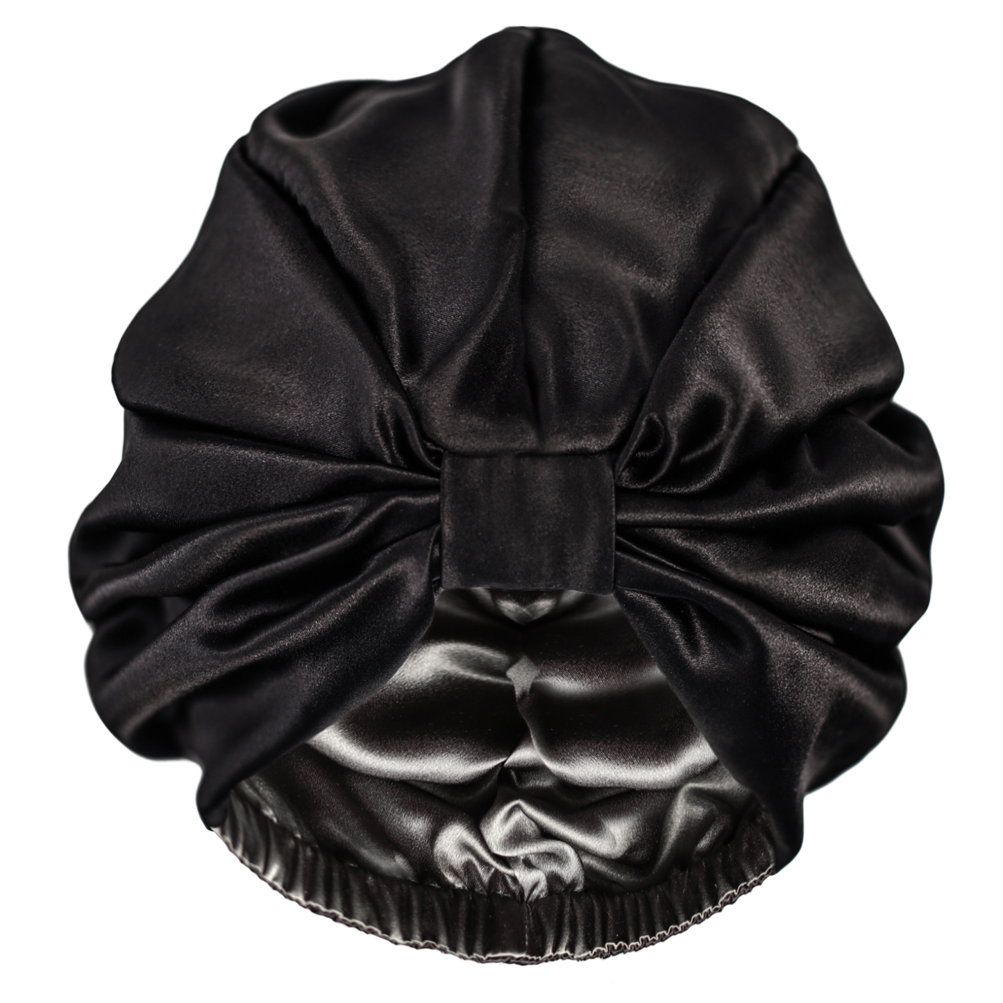 Qrown® obojstranný hodvábny turban na spanie – Grafitová / Čierna