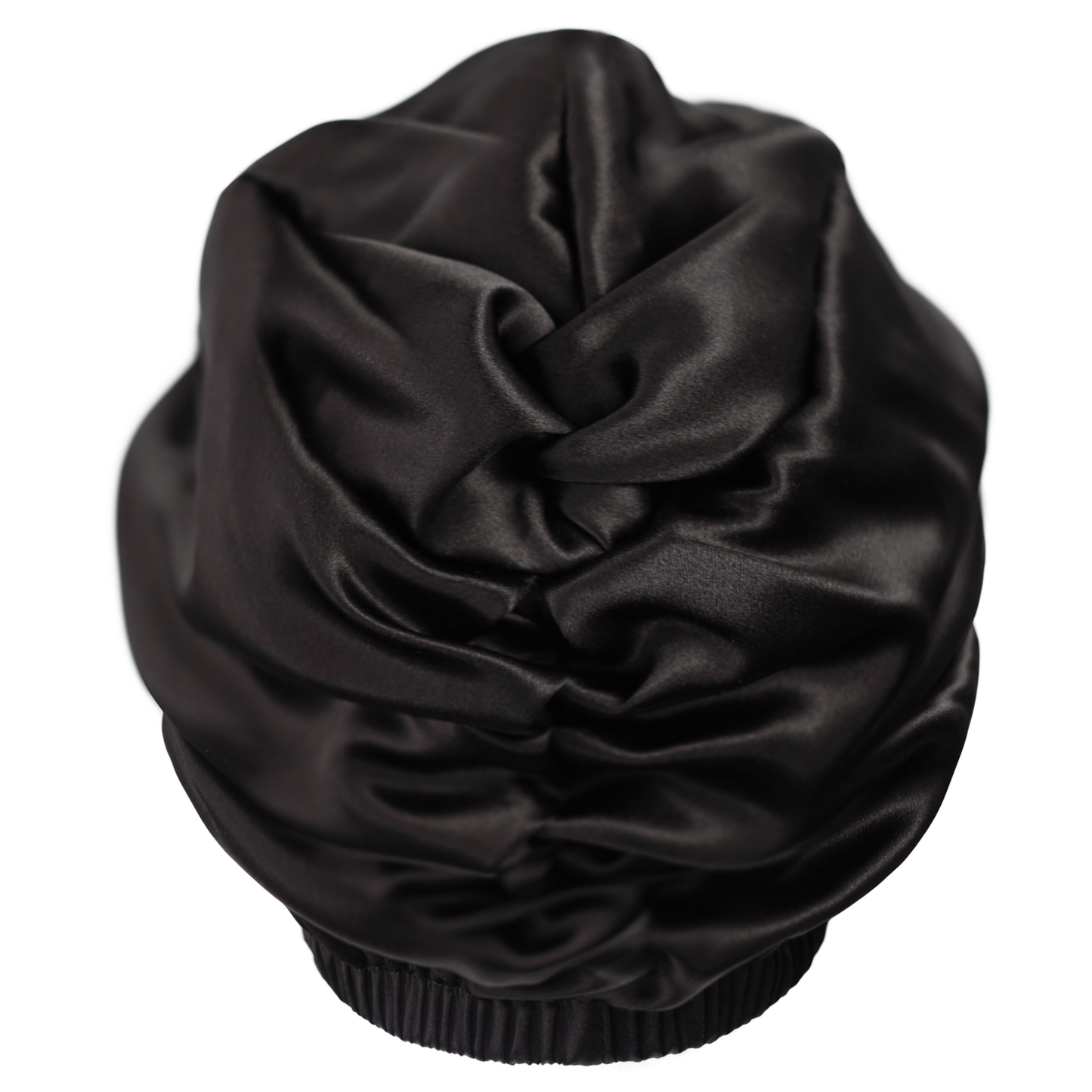 Qrown® obojstranný hodvábny turban na spanie – Grafitová / Čierna