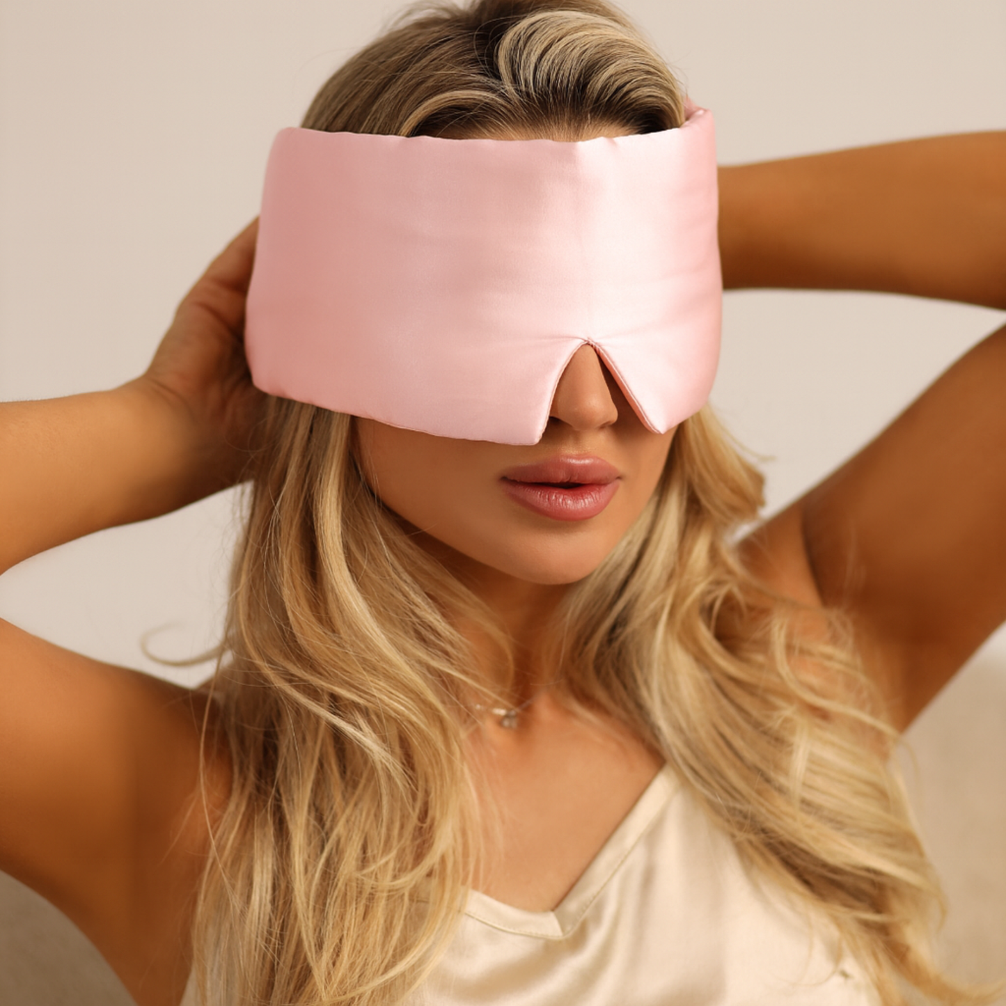 Hodvábna maska na spanie Qrown® Premium